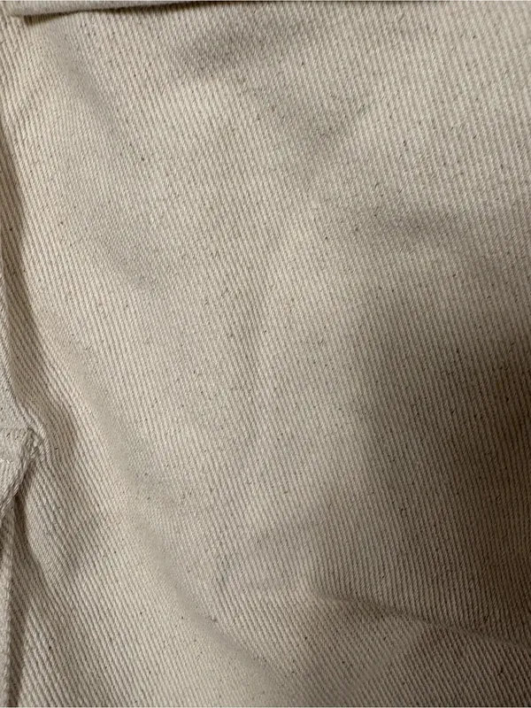 White Fox Off White Cream Textured Cargo Utility Pants Medium Rolled Cuffs Basic - Image 3