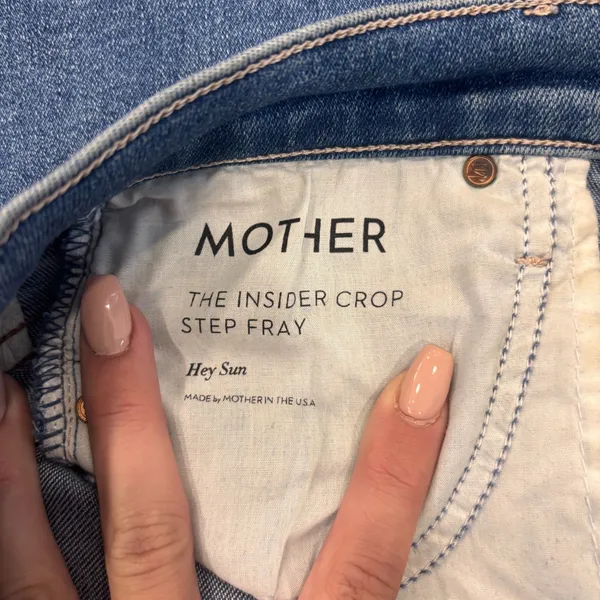 MOTHER Size 26 The Insider Crop Step Fray Jeans Hey Sun Wash Raw Hem High Rise - Image 6