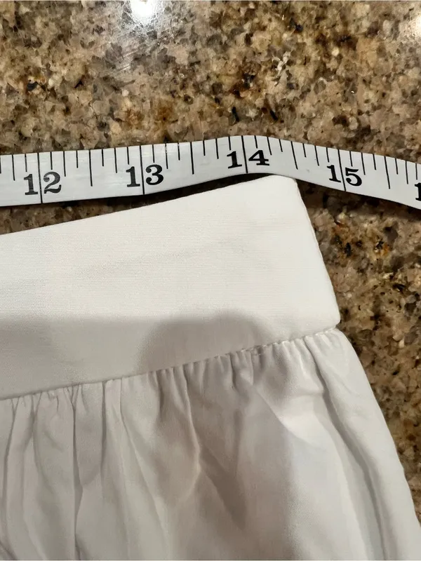 Commence Cotton Pleated Maxi Skirt Size Medium White NWT Pockets Lined zipper - Image 5