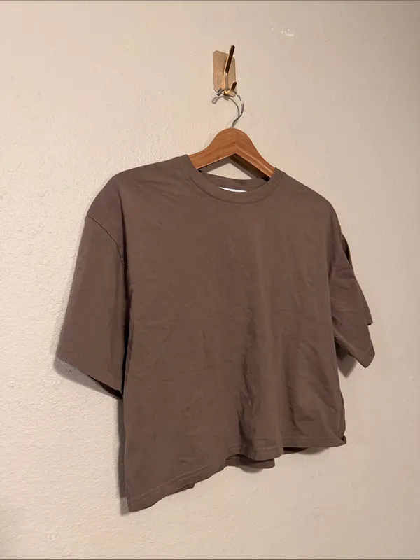Athleta True Cotton Crop Tee Clay Size Medium - Image 3
