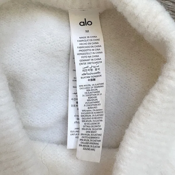 Alo Yoga Snuggle‎ Up Sweater M Cream Fuzzy Crewneck RARE Minimalist Soft Luxury - Image 9