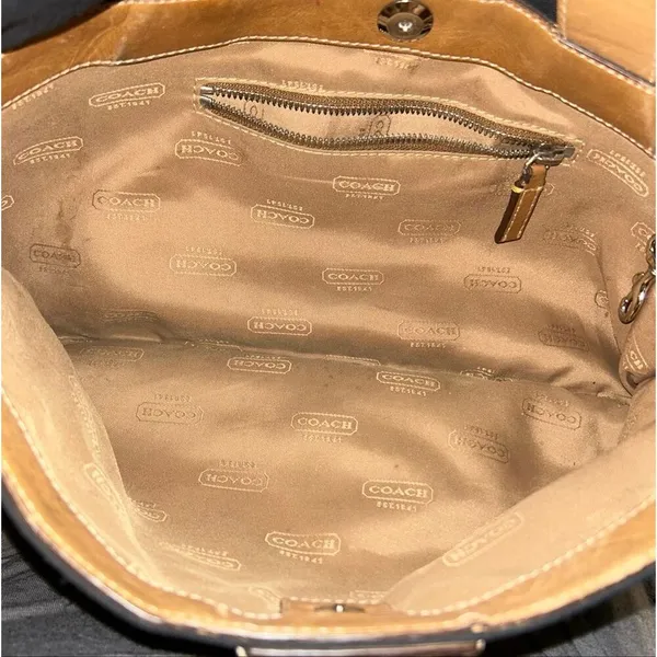 Vintage Coach Black Canvas Leather Messenger Briefcase Laptop - Image 3