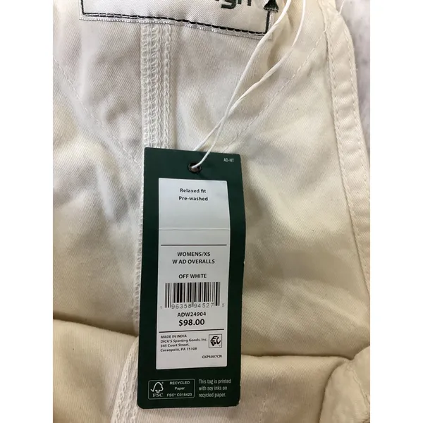 Alpine Design Womens XS Off White Relaxed Fit Cotton Overalls ADW24904 NWT‎ - Image 5