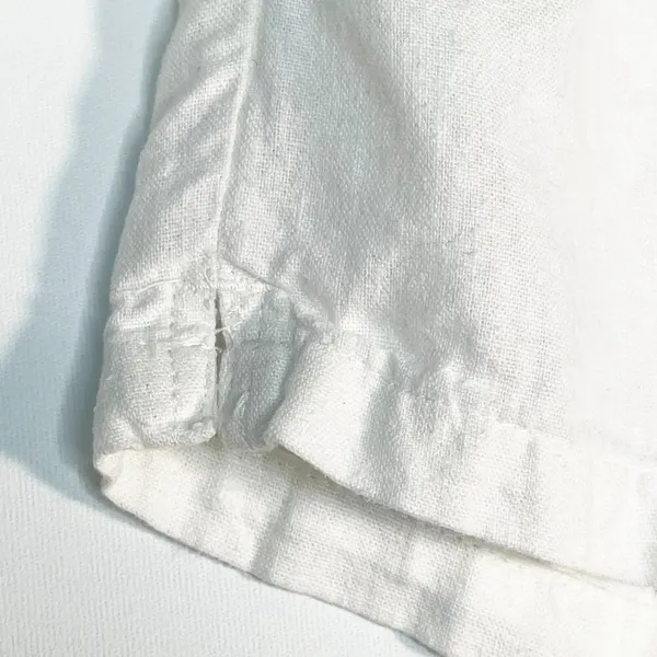 H&M Linen-blend Drawstring Elastic Waist Casual Shorts White Womens 6 - Image 4