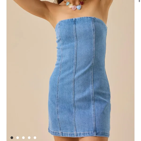 NEW Altar’d State Denim Strapless Mini Dress Size XXL NWT - Image 2