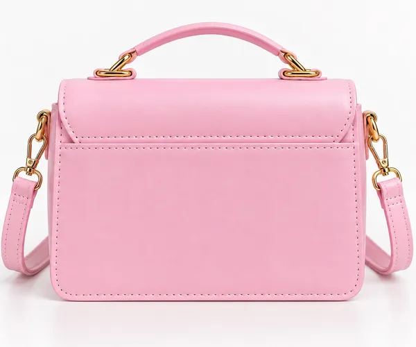 Pink Butterfly Mini Crossbody Handbag Quilted Purse - Image 2