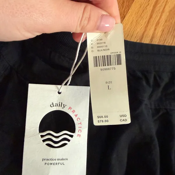 Daily Practice Anthropologie Skirt Black Large Athleisure Minimalist Casual - Image 2
