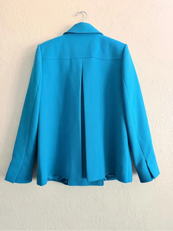 LOFT Bright Turquoise Double-Breasted Peacoat - Image 2
