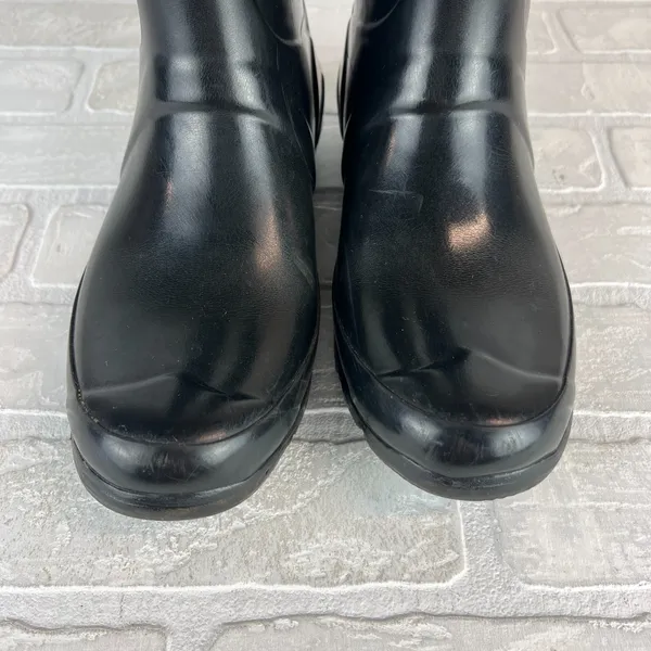 HUNTER Huntress Gloss Tall Rainboots Womens 8 Black Rubber Boots Wellington‎ 39 - Image 10