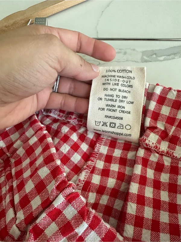 Le Bon Shoppe Arc Pants, Red Gingham Medium - Image 10