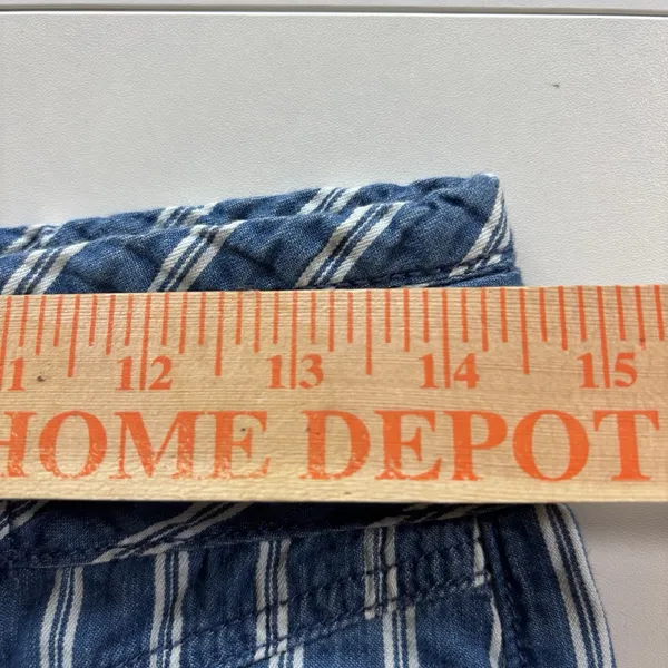 American Eagle Womens Blue belted High Waisted Striped‎ Wide Leg Pants Size 4 - Image 10