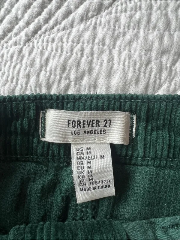 Forever 21 Dark Green Corduroy Mini Skirt - Image 4