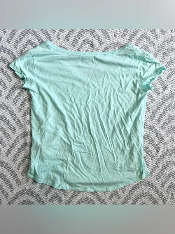 ABERCROMBIE & FITCH Mint Green Short Sleeve Shirt Large - Image 2