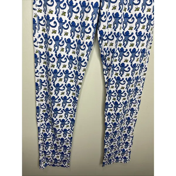 Roller Rabbit Pajama Pants Womens XS Blue Monkey Print Pima Cotton Lounge Sleep - Image 3