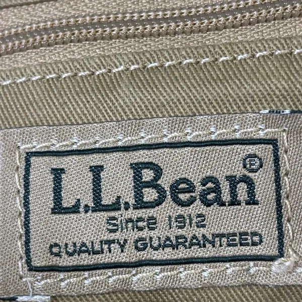LL Bean Tan Corduroy and Lather Backpack Purse - Image 13