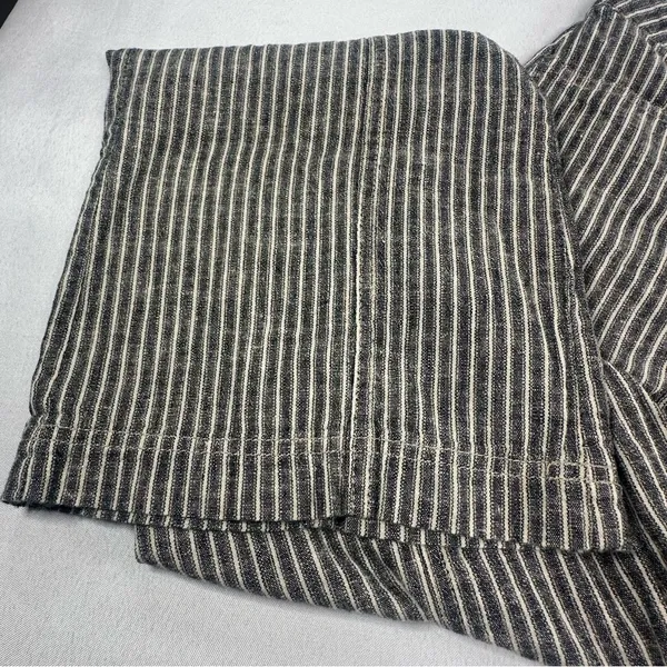 Sundance Linen Blend Pants Womens 2 Beige Black Striped Wide Leg Trousers - Image 4