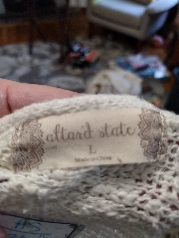 Altar'd State Cream V-Neck Lightweight Knit Sweater - Image 3