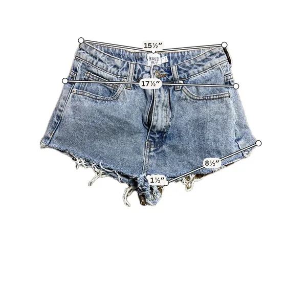 Princess Polly Womens Light Wash Distressed Raw Hem Denim Shorts Blue Size US 2 - Image 4