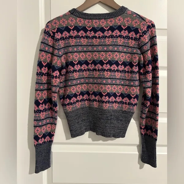 Altar’d State Fair Isle Sweater Pink Gray Size S - Image 11