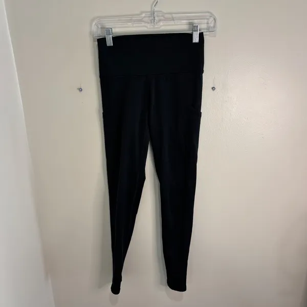 Aerie Chill Play Move High Waisted Leggings with Pockets Black Small Petite - Image 2