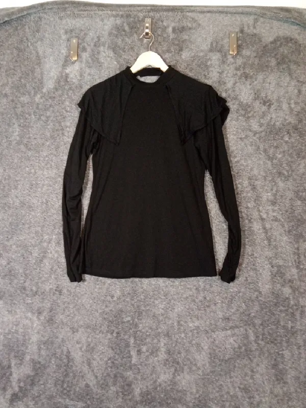 Killstar Long Sleeve Goth Dramatic Cape Ruffle Shoulders Overlay Witchy Womens - Image 3