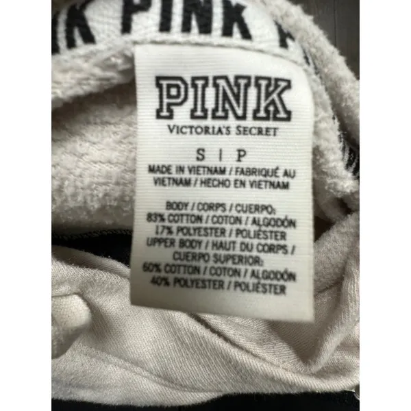 VTG Victoria's Secret PINK Colorblock Hoodie - Gray/Black - Size S‎ (2016) - Image 3