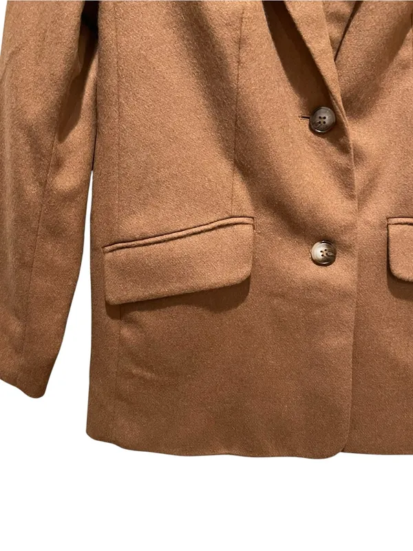 Talbots Italian Wool Longline Blazer Camel Brown Womens Petite Size 2P NWT - Image 8