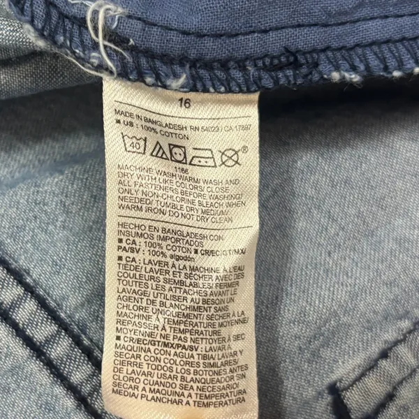 Old Navy Drapey Drawcord Wide Leg Pants Blue Denim High Rise Casual Chambray 16 - Image 9