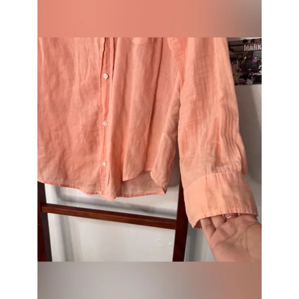 Frank & Eileen Eileen Button Down Shirt Peach - Image 4