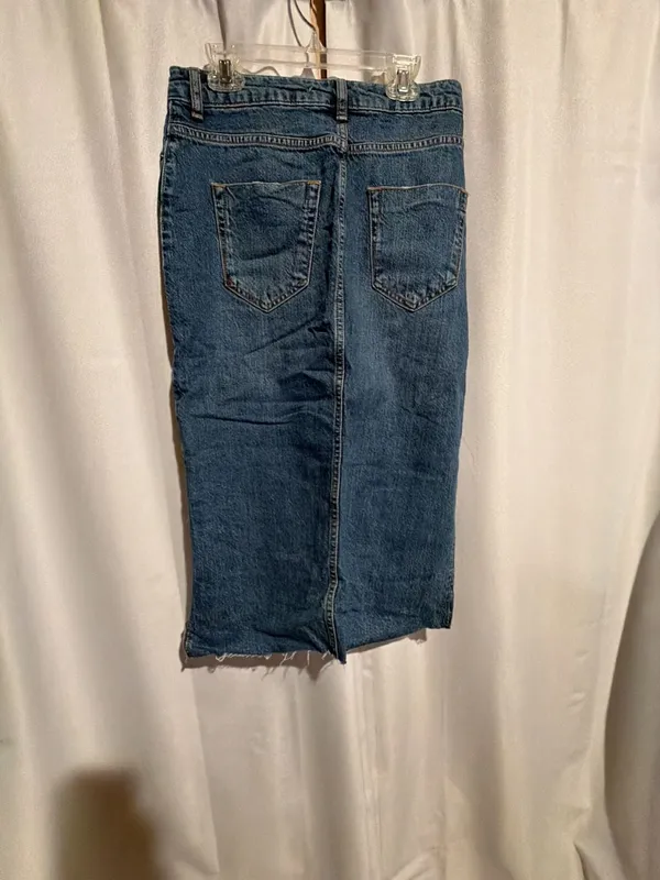 Zara Z1975 Denim Front Slit Midi Skirt Size S - Image 4