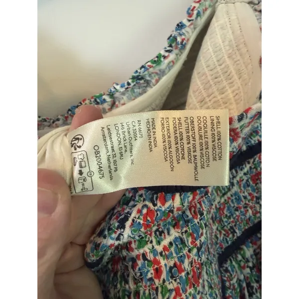Free People Black/Brown Bali Checked Out Printed Dress - SZ M - NEW $138 - Image 13