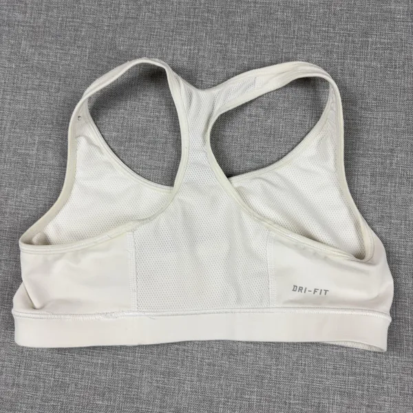 Nike Sports Bra‎ Womens S White Racerback Dri-FIT Mesh Wireless Breathable - Image 6