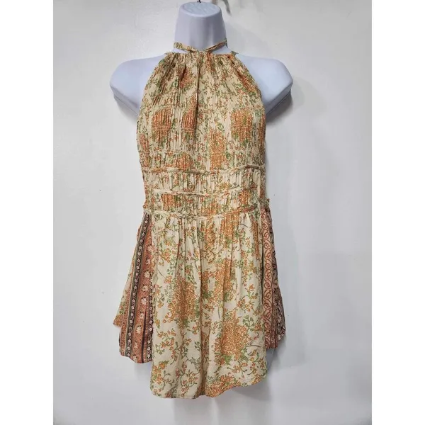 Free People Run Free Ruched Romper Size L. B-5 - Image 6
