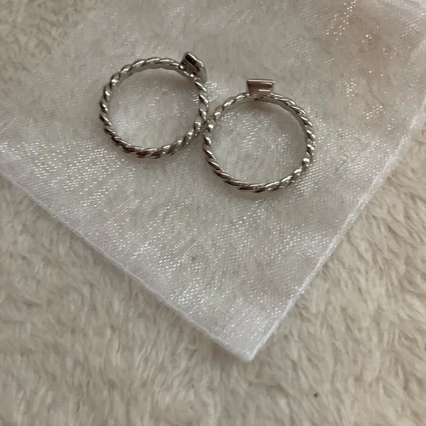Twisted Rope Stacking Rings in Silver - Image 2