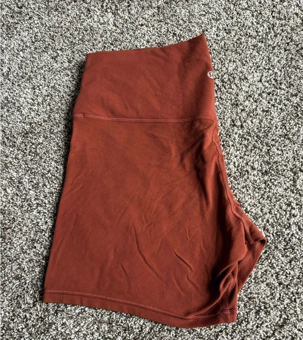 Lululemon Athletica Brown Athletic Shorts High-Rise Stretch - Image 3