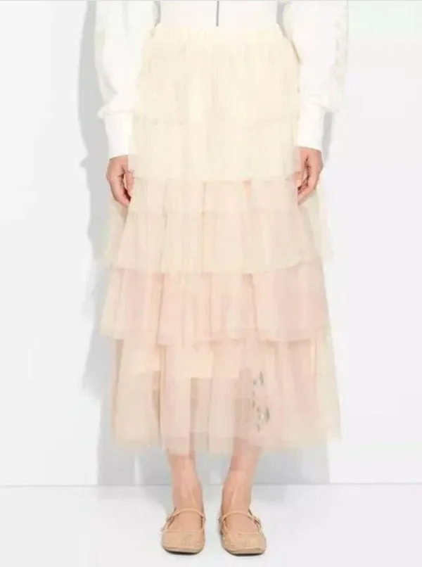 Wicked X Paul Tazewell Womens Glinda Tulle Layered Skirt blush pink Beige Small - Image 7
