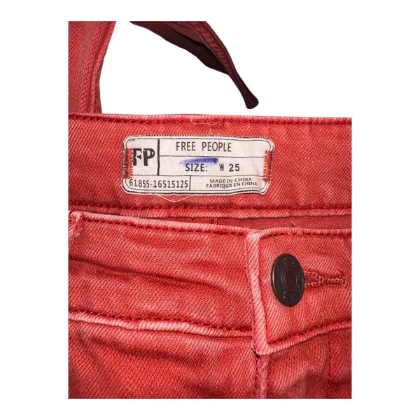 Free‎ People Red/Orange Cropped Flare Jeans, Womens Size 25 - Image 3