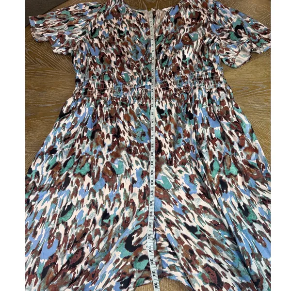 Anthropologie Somerset Jumpsuit Abstract Wide Leg Smocked Waist Plus Size 1X - Image 9