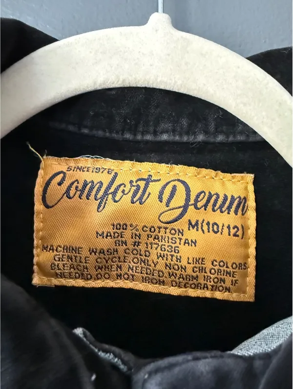 Comfort Denim Girl’s Denim Jacket with Velvet Collar Size M (10/12) - Image 3