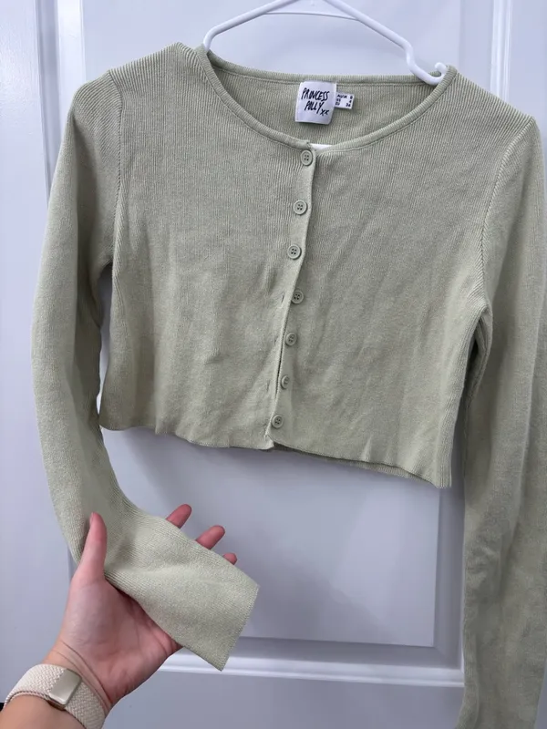 Princess Polly cropped button up sweater - Image 4