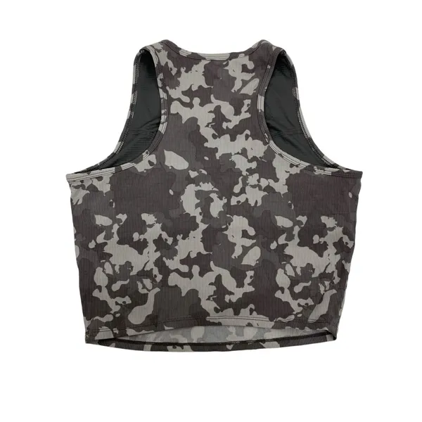 Crane Crop Top Medium Gray Camo Sports Bra Built In Activewear - Image 4