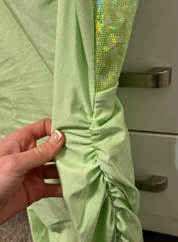 Lucy In The Sky Green Sparkly Mini Dress - Image 9