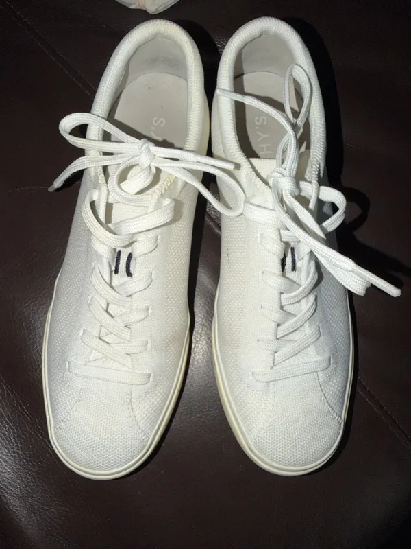 Rothy's White Low-Top Knit Sneakers with Cream Soles - Image 2