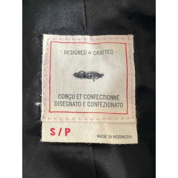 Gap Women's Gray Chevron Wool Long Sleeve Zip Up Moto Biker Coat Jacket Size S - Image 5