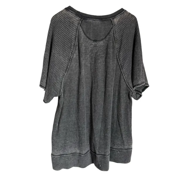 Free People We the Free Fairmont Tee Slouchy Light Thermal Short Sleeve Gray M - Image 3