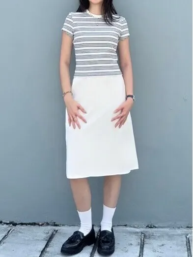 Uniqlo Linen Blend Midi Skirt | Short NWT Off White XXL - Image 2
