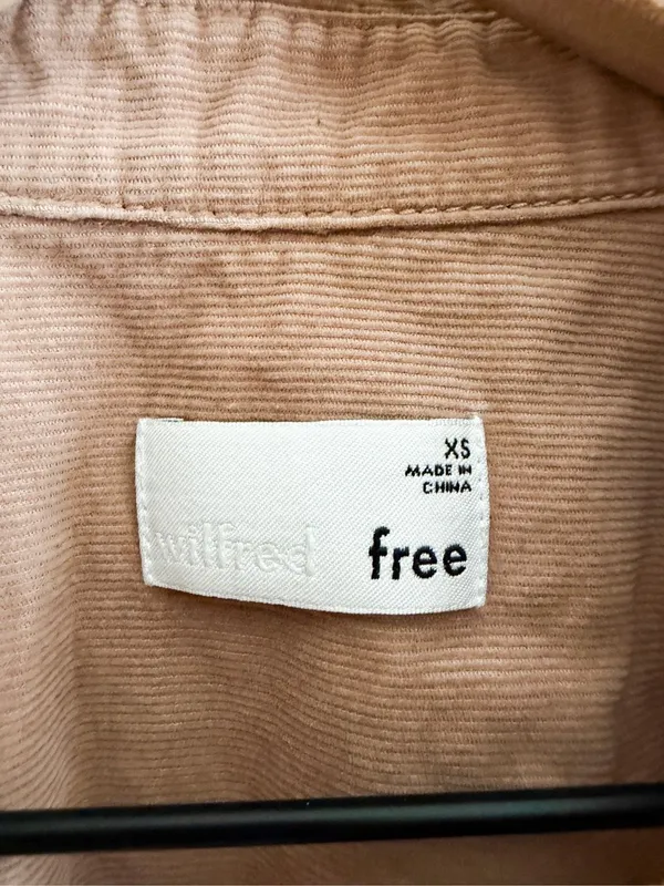 Aritzia Wilfred Free 100% Cotton Corduroy Button Down Size XS - Image 4