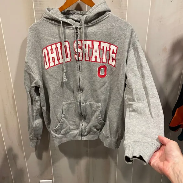 J. America Cute vintage Y2K gym gray hoodie OSU Ohio State cozy soft broken in sweatshirt - Image 4