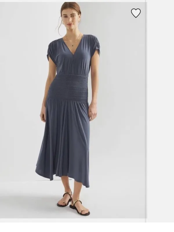 NWOT White House Black Market $140 Matte Jersey Smocked Midi Dress XL - Image 2