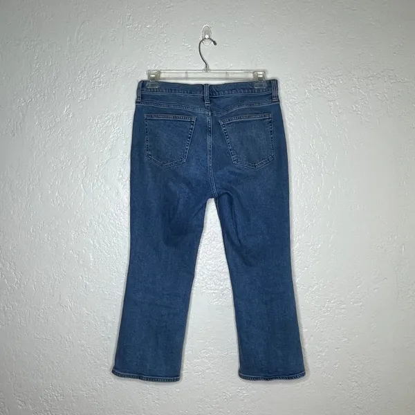J.Crew Womens Mid-Rise Flare‎ Crop Jean All Day Stretch Blue Denim CL215 Size 29 - Image 4